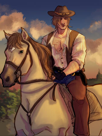 full body with a simple background and a horse (+40%) 40 USD | 140 PLN